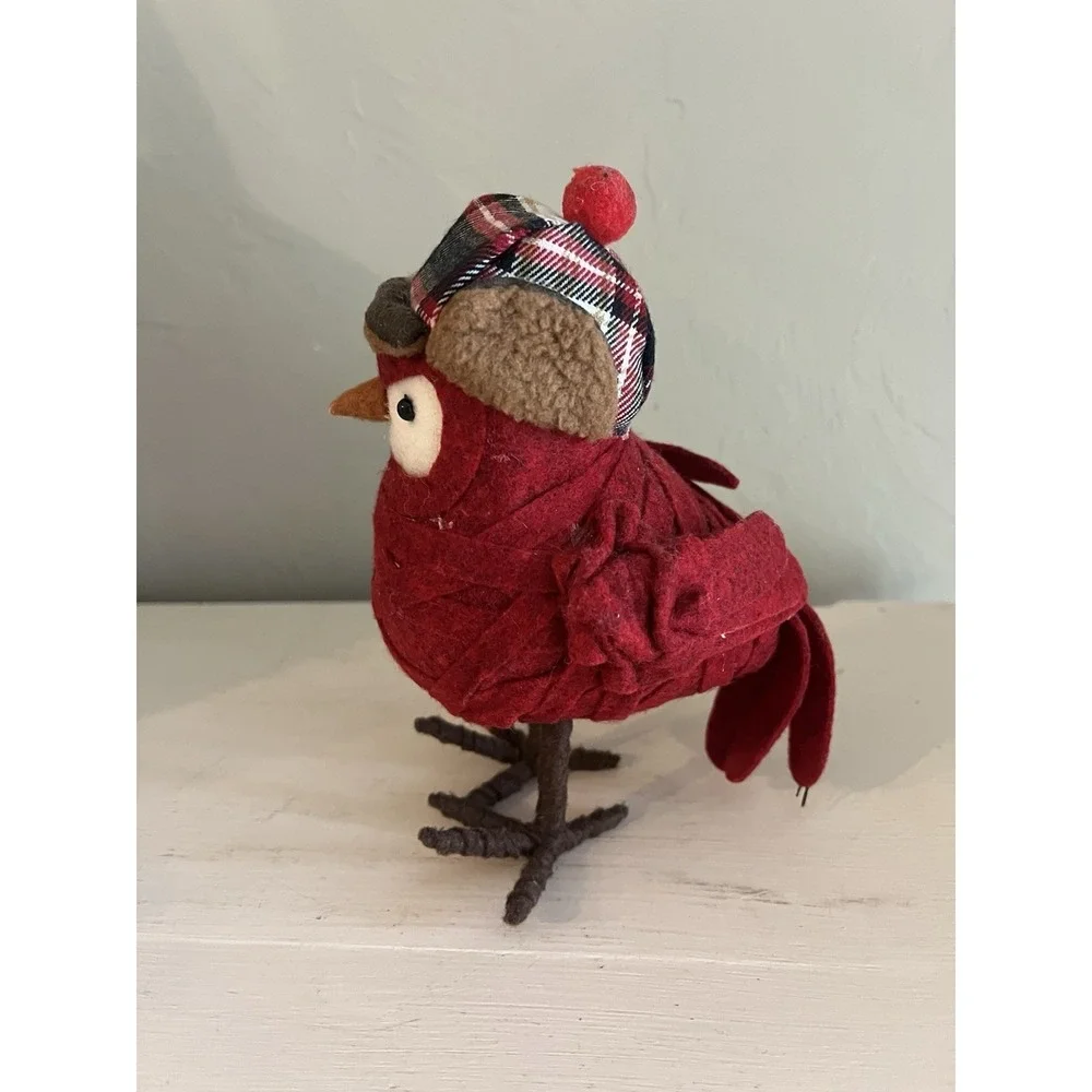 Target Spritz Featherly Friends Red Bird Figure Plaid Earflap Hat 2013 7